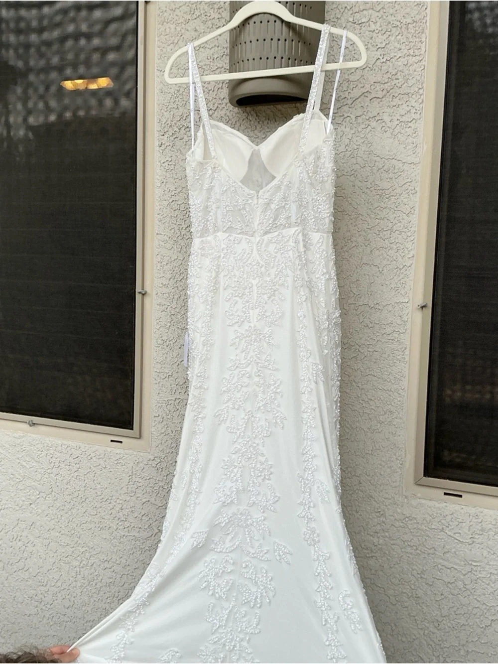 NWT Lulu’s Momentous Love Beaded Bustier Mesh Mermaid Maxi Wedding Dress Large